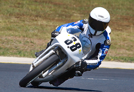 68 Shane Wilcox Honda RS85cr winner of Motolite class